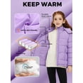 thumbnail image 6 of Wantdo Girls' Recycled Jacket Insulated Winter Coat Warm Windproof Puffer Jacket Light Purple 8, 6 of 10