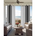 thumbnail image 4 of Black Striped Blackout Curtains 39 Inches Long for Bedroom,Modern White Striped Abstract Art Aesthetics Thermal Insulated Room Darkening Black Out Window Curtain Panels Grommet Drapes for Living Room, 4 of 8