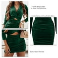thumbnail image 1 of Robe Courte d'Automne, Robe Longue à Manches Longues Col en V pour Femmes pour Magasinage Vert Foncé m, 1 of 8