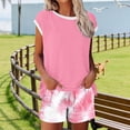 thumbnail image 4 of YueHuiYing Womens Two Piece Outfits Summer Lounge Sets Tracksuit V Neck Buttons Down Tops and Shorts Set with Pockets, 4 of 6