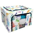 thumbnail image 1 of YUSDECOR Rainbow Rabbits Storage Bag Clear Window Storage Bins Boxes Large Capacity Foldable Stackable Organizer With Steel Metal Frame For Bedding,Clothes,Closets, Bedrooms, 1 of 3