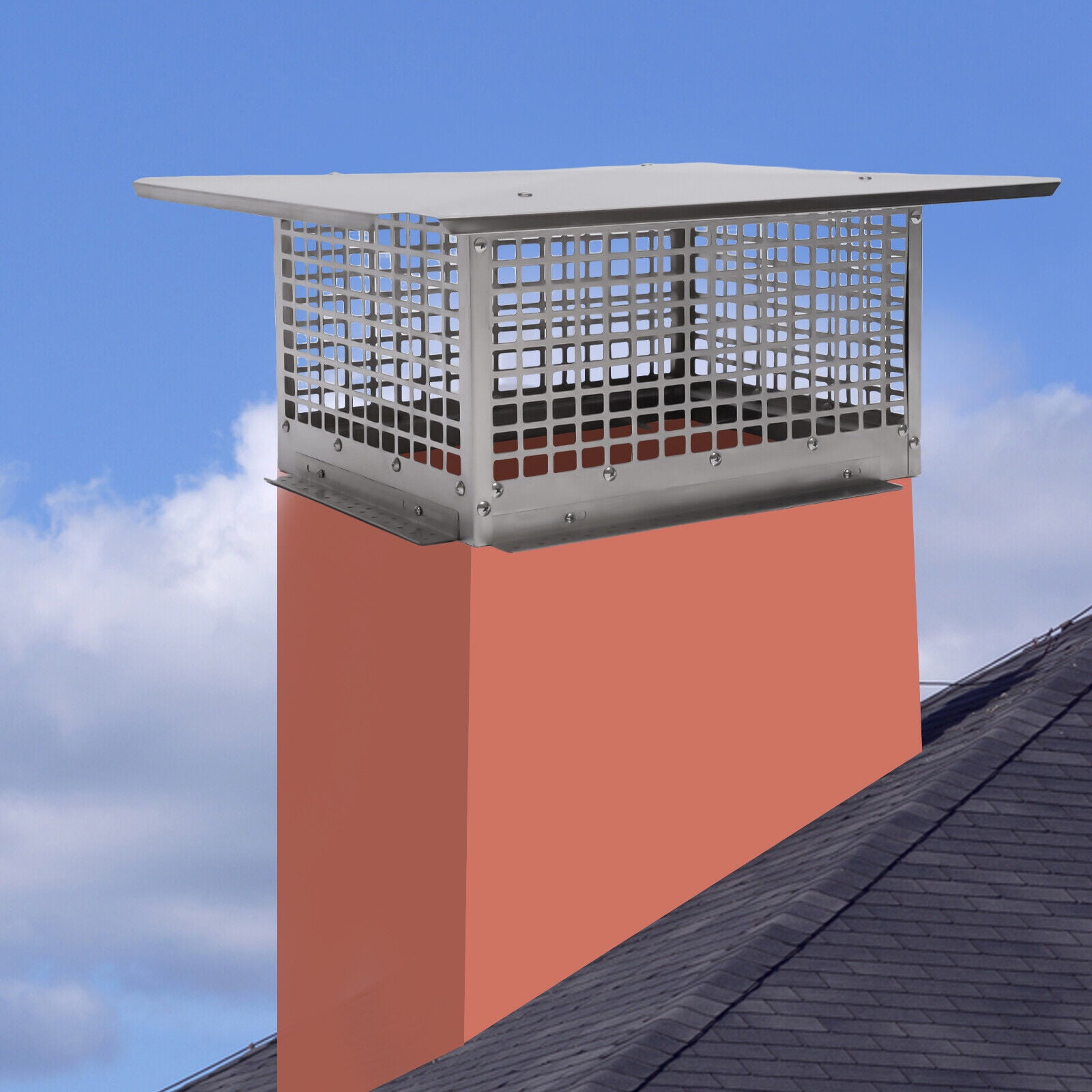 Rectangle Chimney Cap Flue Caps Fireplace Chimney Cover Stainless Steel