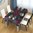 thumbnail image 2 of WOBOGO Skull Red Rose Darkpattern Square Tablecloth 54×54in Polyester Fabric Tablecloth Washable Dust Resistant Wrinkle Resistant, 2 of 9
