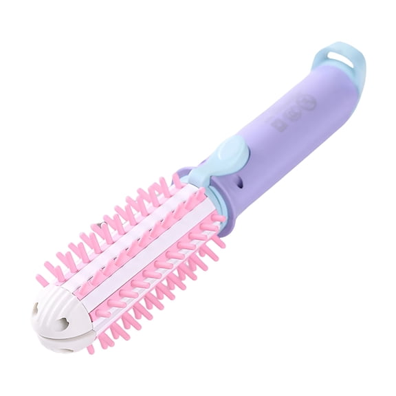 BPPEG 1" Mini Ceramic Hot Curler Brush,2-in-1 Curling Wand Straightener for Travel