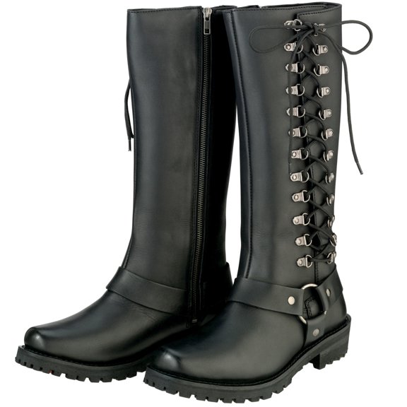 Z1R Savage Womens Leather Riding Boots Black 10