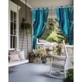 thumbnail image 4 of Outdoor Curtains for Patio, Teal Blue Marble Waterproof Blackout Outside Curtain for Porch/Pergola/Gazebo, Ink Painting Modern Abstract Yellow Thermal Insulated Drapes, 1 Panel, 54 x 84 Inch, 4 of 8