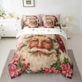 thumbnail image 2 of Manfei Retro Santa Claus 7pcs Bedding Comforter Set,Rustic Red Berry Queen Bedding Sets,Merry Chrrstmas Queen Sheet Sets For Kids,Breathable Home Decor Reversible, 2 of 8