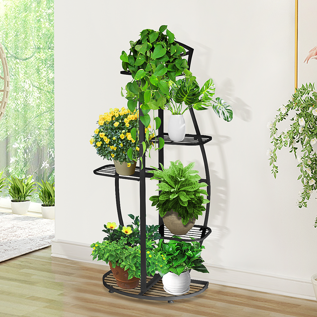 4/5 Tier Metal Plant Stand for Indoor Outdoor, High Low
