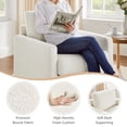 thumbnail image 4 of VANOMi Large Accent Chair, Modern Reading Chair, Bedroom Single Sofa Chair with Wood Legs, Upholstered Comfy Armchair for Living Room Office, White Boucle, 4 of 7