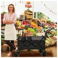 thumbnail image 4 of Multi-Functional Push-Pull Folding Wagon Cart with Rotating Handle & 360° All- Wheels – Heavy-Duty, Adjustable Design, Large Capacity for Transport, Groceries, and Outdoor Use, Black- Gray, 4 of 9