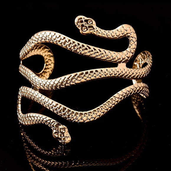 Bracelets Créatifs en Forme de Serpent Bijoux Plaqués Argent Personnalité Brassard Serpent Tempérament Animal Ouverture Bijoux Cadeaux