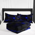 thumbnail image 2 of Flymme Queen Comforter Set,3 Piece Neon Geometric Checkered Bedding Set for Teen Men Gamer Room Decor Grids Quilt Square Plaid Check Bed Set for All Season, 2 of 5