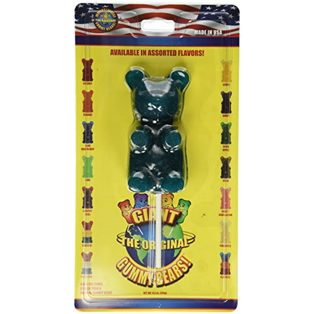 Giant Gummy Bear On A Stick Blue Raspberry