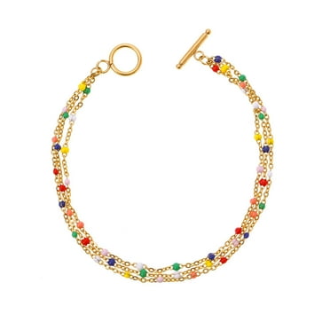 ASDIIT Beaded Bracelets for Women Multi-Layered Stacking Colorful Beaded Gemstone Jewelry Perfect for Stacking and Everyday Wear