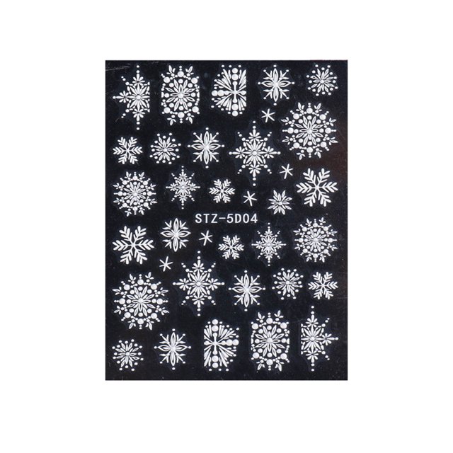 RYRDWP Christmas French Christmas Snowflake V-shaped Three-dimensional 5D Resin Adhesive Nail Sticker