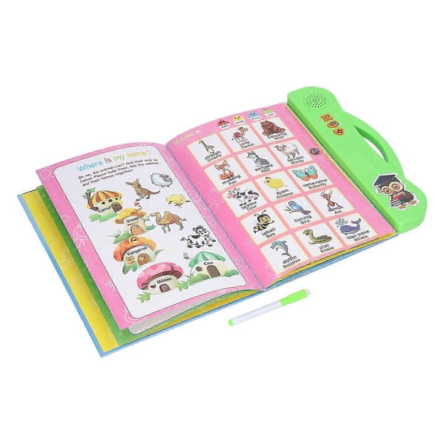 Electronic ABC Sound Book English Malay Language Animal Fruit Learning Kids Educational Toy with PenGreen Edition