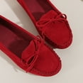 thumbnail image 6 of Luxalzxs Womens Penny Loafers Shoes Bowknot Low Block Heel Slip On Shoes Vintage Flats Fashion Suede Casual Dress Shoes Office Shoes Boat Shoes Shallow Mouth Single Shoes, 6 of 9