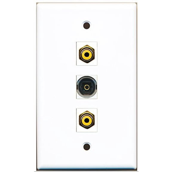 RiteAV - 2 Port RCA Yellow and 1 Port Toslink Wall Plate