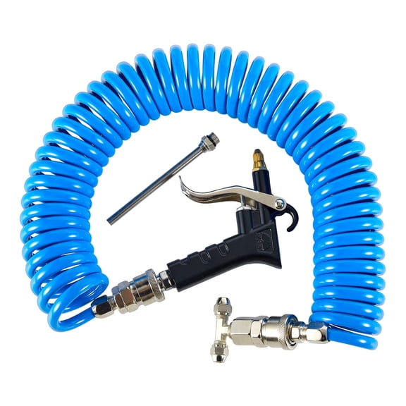 Air Blow Kit, Heavy Duty Air Seat Blow Kit for Semi Truck with 16ft Long Pneumatic Pu Hose, Blue