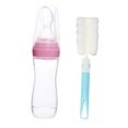 thumbnail image 4 of Botella de cuchara exprimible,Botella de cuchara exprimible con alimentador de alimentos para bebés de 120 ml,Cuchara de alimentación para bebés Botella de suplemento alimenticio,Botella Rosa, 4 of 8