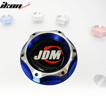 Chrome Oil Cap Cover - JDM Engine Oil Filler Tank Cap Blue Chrome 2 Tone Twist Fits Acura Civic