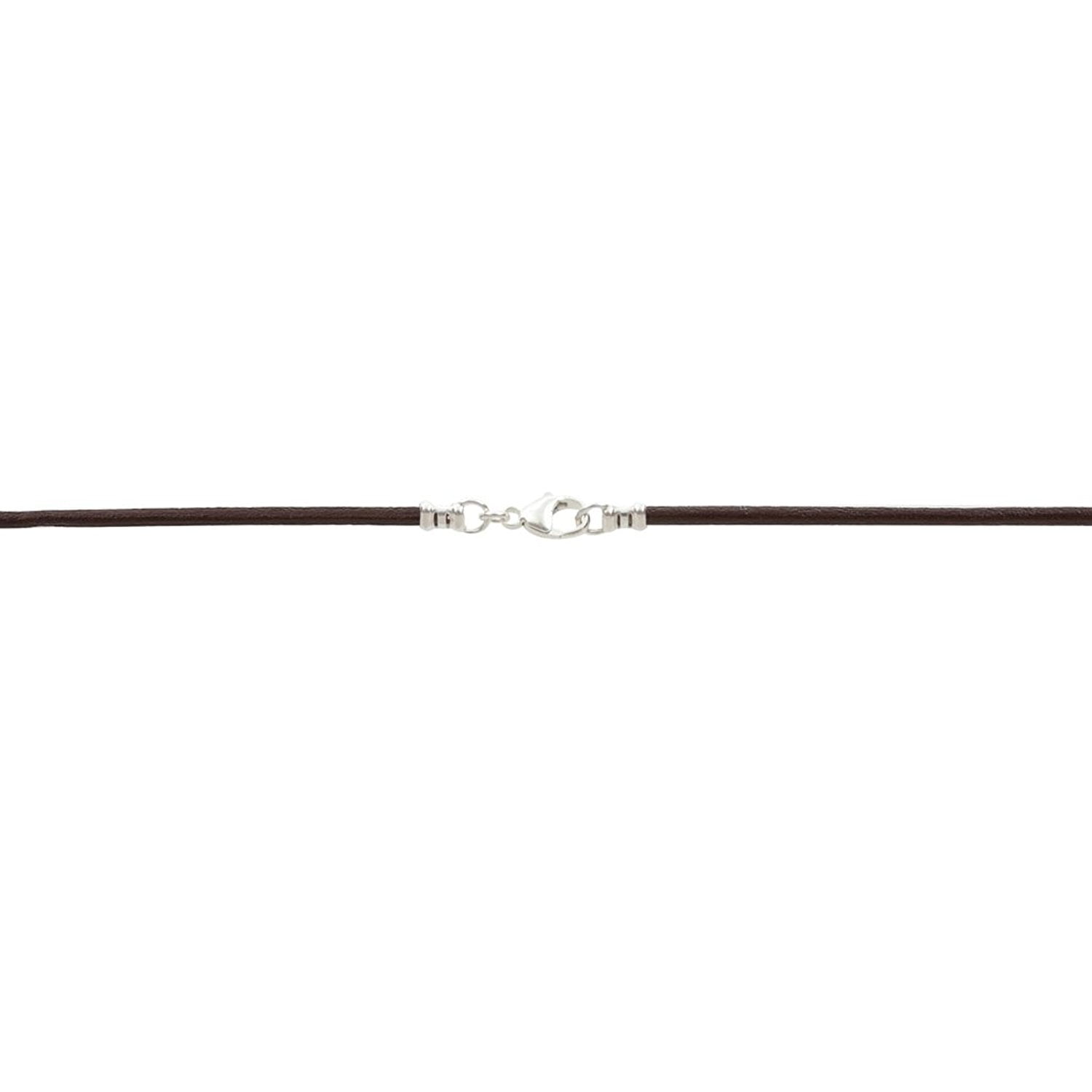 Sterling Silver 1.8mm Fine Brown Leather Cord Necklace
