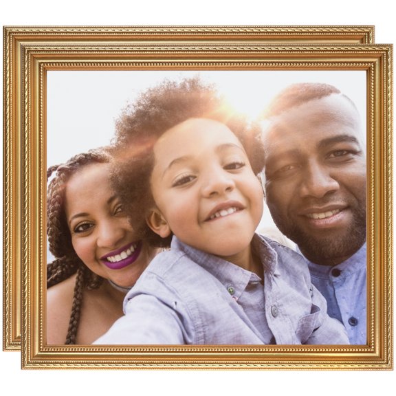 ArtToFrames 24" x 36" Gold Picture Frame, 24x36 inch Gold Wood Poster Frame (WOM-4317), 2 Pack