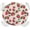Crimson Pink, variant on Lemon Round Fitted Tablecloth with Elastic Edged, Summer Fruit Flowers Blue Stripes Waterproof Oil Proof Wipeable Table Cover for Dinner Outdoor Picnic Wedding Party - Fits 36" - 44" Round Tables