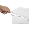 thumbnail image 3 of UYGDUY-Commercial Products-FG630400 Plastic Space Saving Square Food Storage Container For Kitchen/Sous Vide/Food Prep, 4 Quart, Clear, LID SOLD SEPARATELY (Pack of 2), 3 of 4