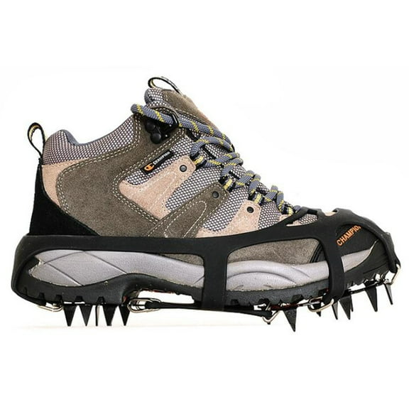 Masteelf Outdoor Ice and Snow Teeth Silicone Crampons NonSlip Footwear for Ice Climbing Black