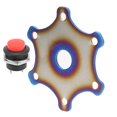 thumbnail image 2 of Steering Wheel Horn Button Cover Universal Modification ABS Metal for 6 Bolts Racing CarRed, 2 of 5