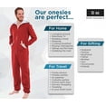 thumbnail image 5 of Ross Michaels - Mens Onesie with Hood - Holiday Pajamas - One Piece Pajama - Red, Large, 5 of 6