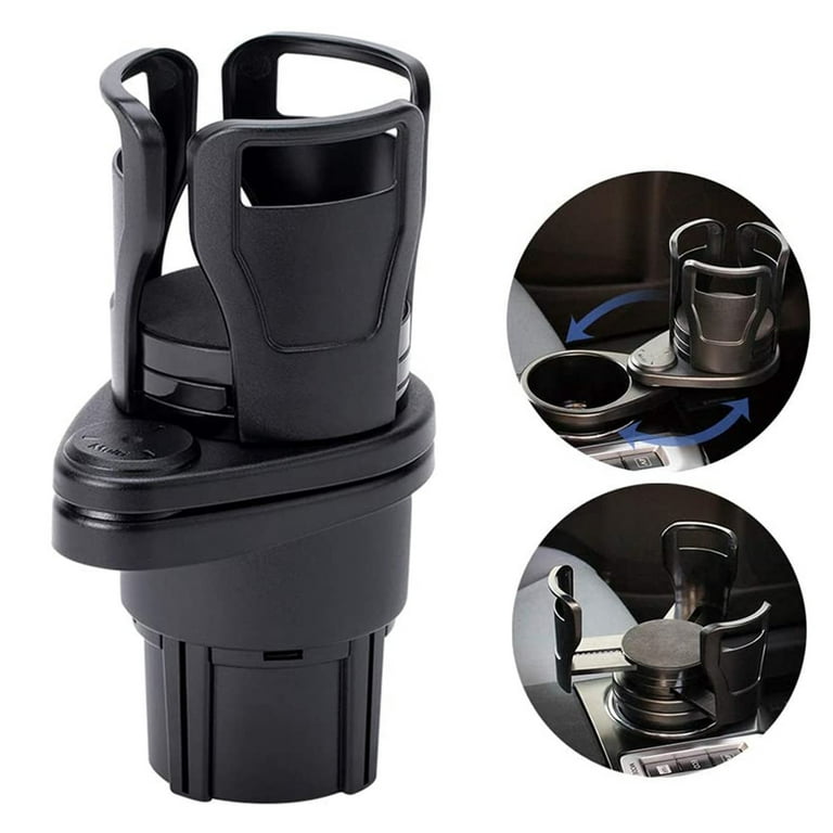 D-GROEE Car Cup Holder Expander Adapter, 2 in 1 Multifunctional Cup Mount  Extender Sturdy Cupholder with Adjustable Base to Hold Drink Coffee 