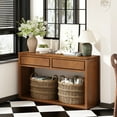 thumbnail image 2 of 55" Entryway Tables, Vintage Large Console Table, Wooden Behind Couch Sofa Tables With Drawers & Storage Shelf For Living Room, Foyer, Hallway, Entry Way, Entrance, 2 of 9