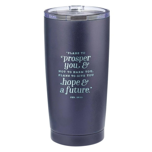 Hope & a Future Navy Stainless Steel Mug - Jeremiah 29:11