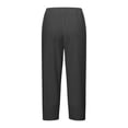 thumbnail image 4 of felwors Women's Capri Pants Casual Summer Cotton Cropped Lounge Pants Trousers Grey, XXL, 4 of 5