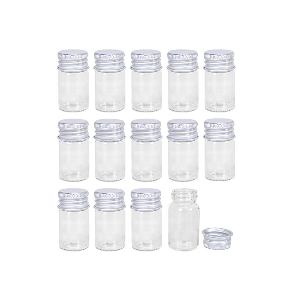 Empty Transparent Glass Bottles With Silver Aluminum Cap 8ml Breakable