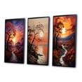 thumbnail image 3 of Designart "Sunset Sunset Reverie Painting I" Floral Framed Wall Art Set Of 3 - Yellow Sunrisesunset Frame Gallery Set For Office Decor, 3 of 6