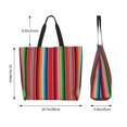 thumbnail image 7 of Ratiio Mexican Serape Blanket Stripes Print Reusable Grocery Bags - Washable, Foldable, Packable Tote, Large Handles, Heavy Duty, Zippered Top Pouch, 7 of 7
