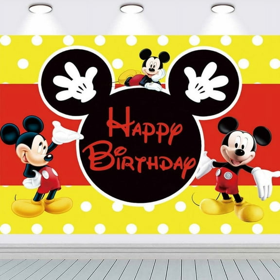 Mouse Birthday Banner Backdrop Background Taspestry Post Wall Decor Party Supplies