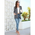 thumbnail image 6 of Womens Casual Cardigan with Pockets 3/4 Sleeve Open Front Dusters Flower Gray S, 6 of 8