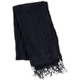 thumbnail image 2 of CTM  Solid Color Crinkle Tassel Scarf (Women), 2 of 4