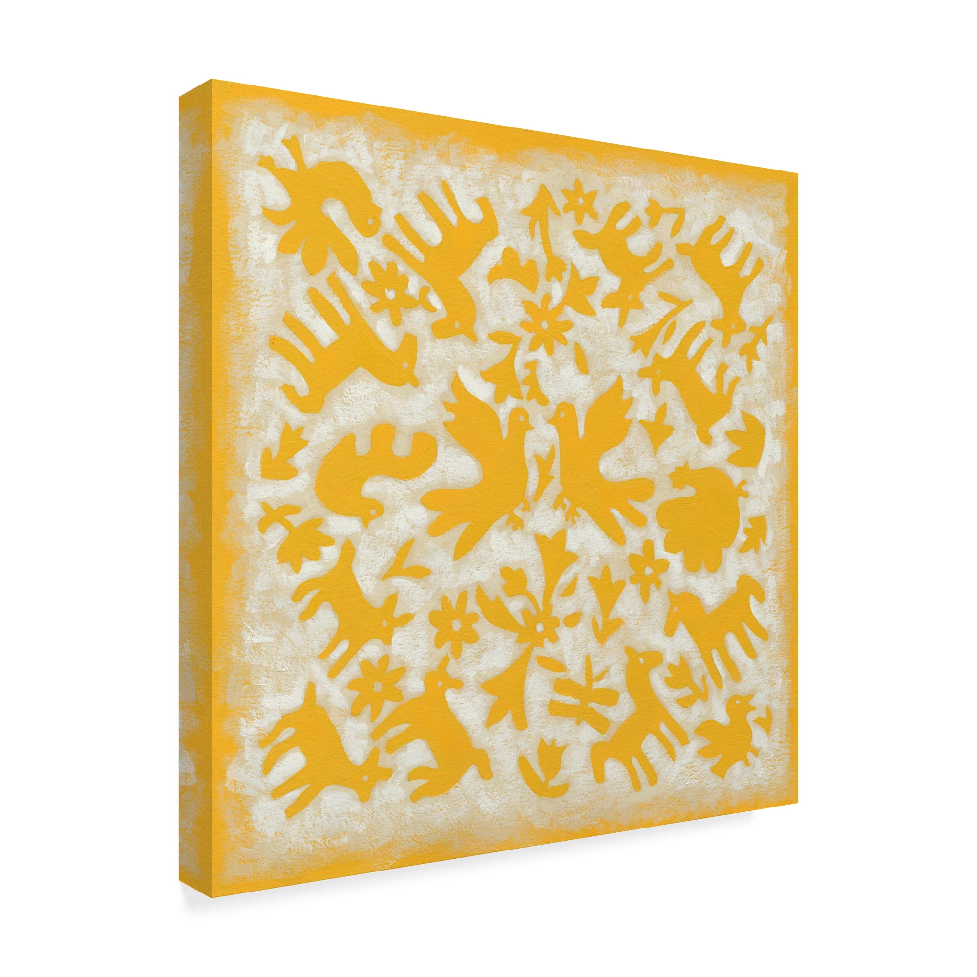 Trademark Fine Art 'Folk Story in Yellow' Canvas Art by Chariklia Zarris