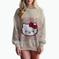 thumbnail image 1 of Sudadera con estampado de Hello Kitty para mujer, sudadera con capucha para mujer de High Street, ropa con estampado Y2K, suéter informal de cuello redondo, 1 of 1