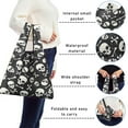 thumbnail image 5 of 5 Pack Foldable Shopping Bag,Halloween Skull Crossbones Pattern Reusable Grocery Bags with Pockets,Large Reusable Tote Bags with Handles Waterproof & Lightweight, 5 of 6