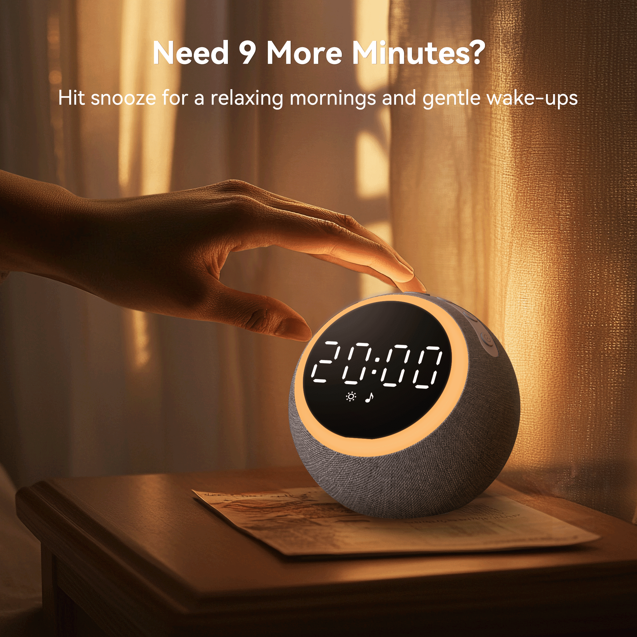 Dreamegg White Noise Sound Machine for Sleep, Sleep Machine with Alarm Clocks and Night Light for Bedrooms, Gray