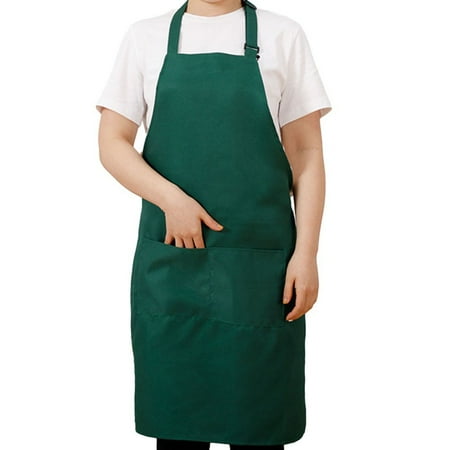 

BLUESON Cooking Aprons Chef Bib Apron Dress Kitchen Restaurant Waterproof with Pockets green