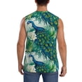 thumbnail image 4 of Pofeuu Peacock And Flowers Print Men's Muscle T-Shirt, Sleeveless, Muscle Tank, Classic Muscle Tee Top For Men Casual Sleeveless Muscle T-Shirt Trendy Clothes-Large, 4 of 7