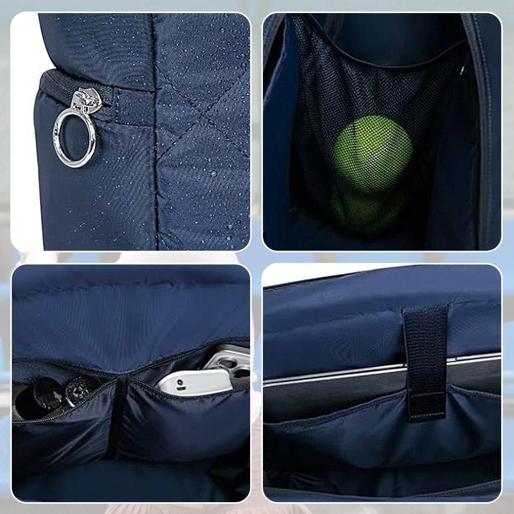 Extra-Large Tennis Tote Bag for Women with Shoe Compartment, 2-4 Rackets & Gear