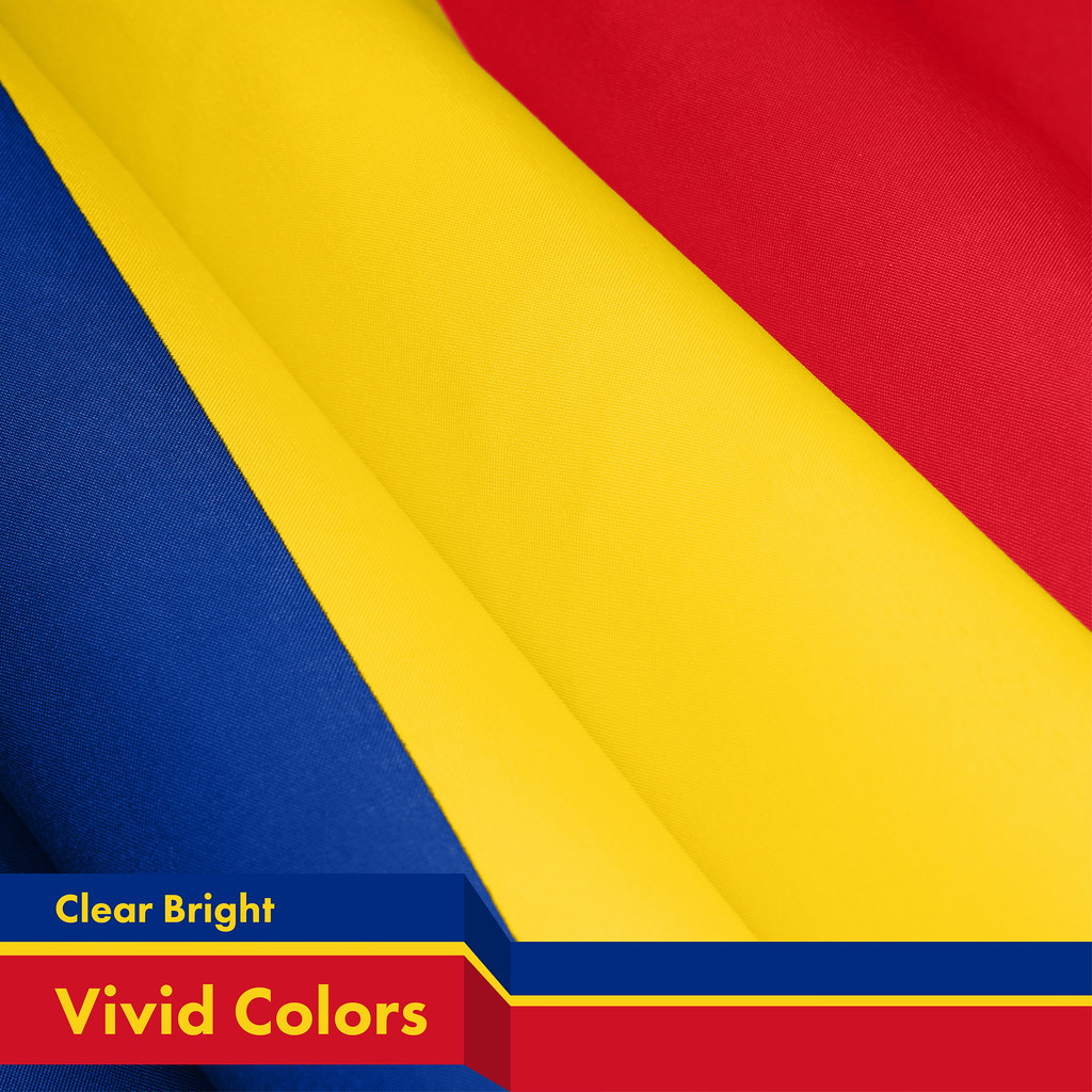 G128 Combo Pack: American USA Flag 3x5 Ft & Romania Flag 3x5 Ft, Both Printed 150D Polyester, Indoor/Outdoor, Brass Grommets